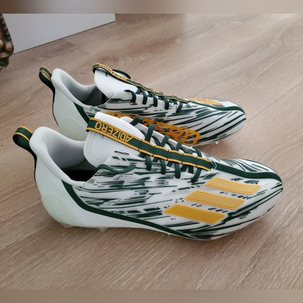 Adidas Adizero New Football Cleats Packers Green White Yellow HR1598 Men Sz 13